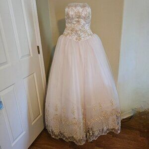 Gorgeous Light Blush Pink Formal Ball Gown Dress